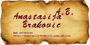 Anastasija Braković vizit kartica